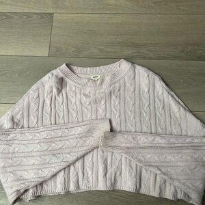 Women's Cable Knit Sweater - Light Pink